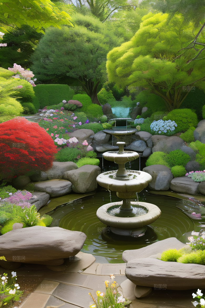 平静的花园乐园美景