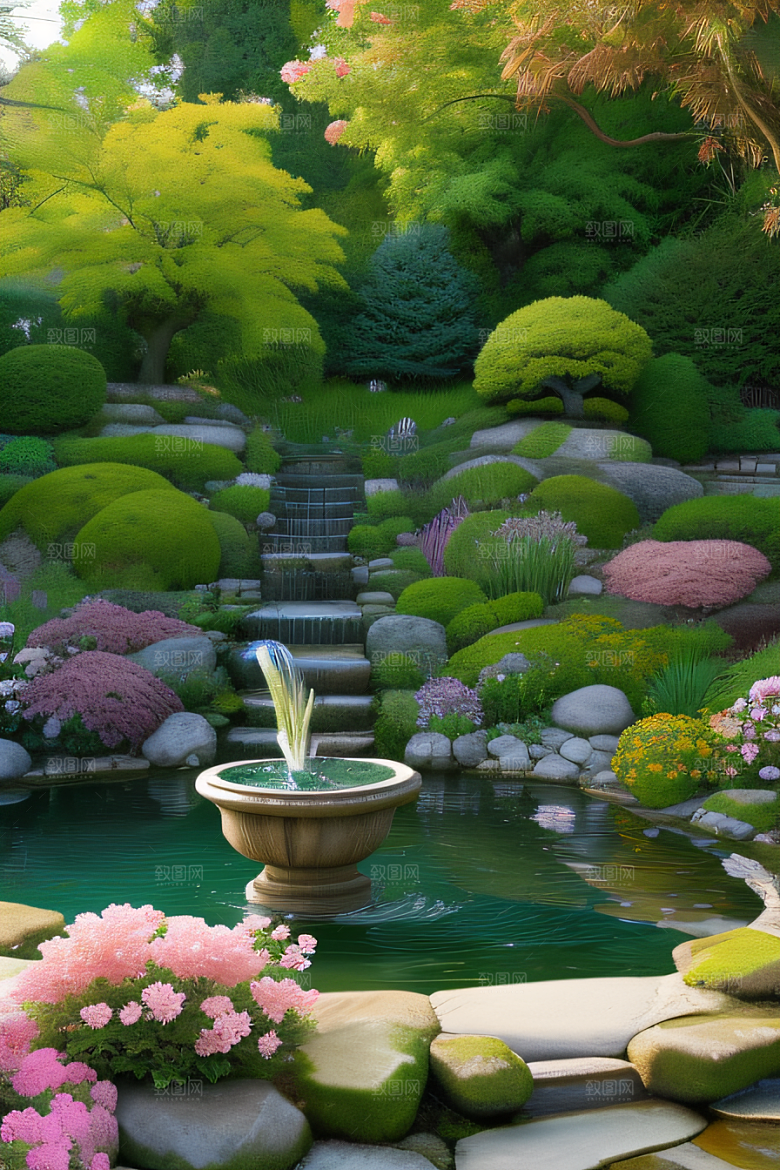 平静的花园乐园美景