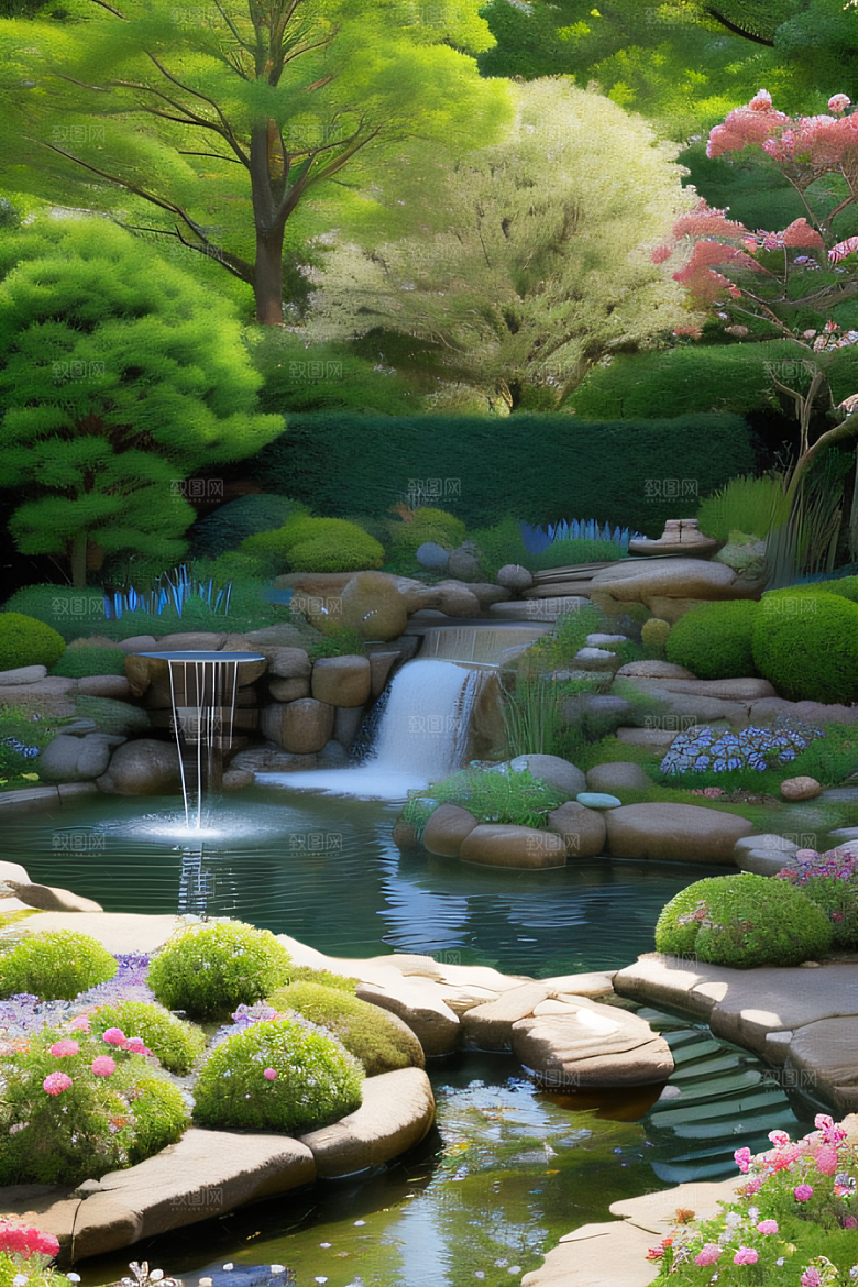平静的花园乐园美景