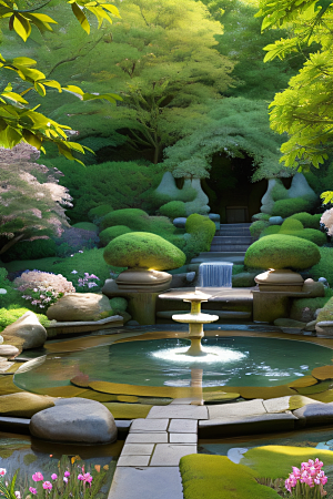 平静的花园乐园美景