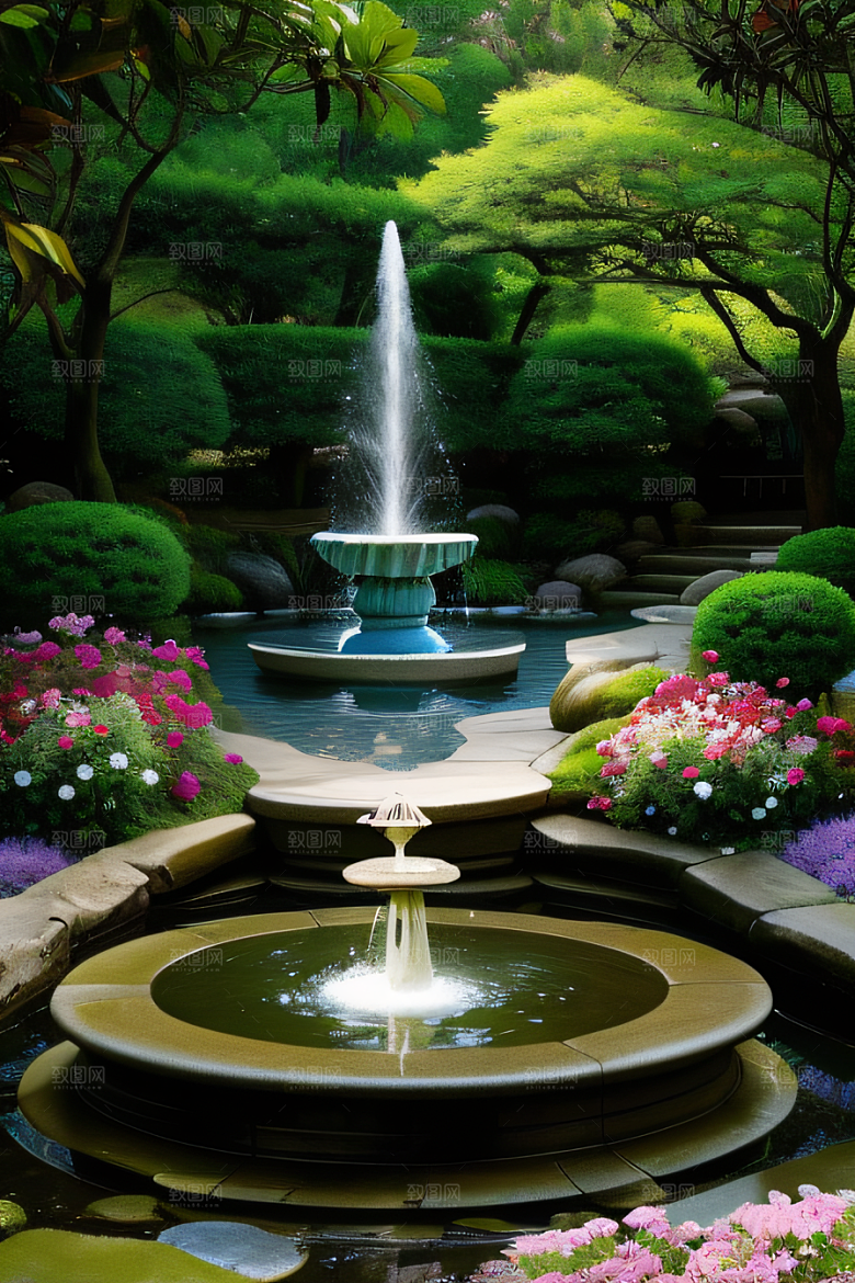 平静的花园乐园美景