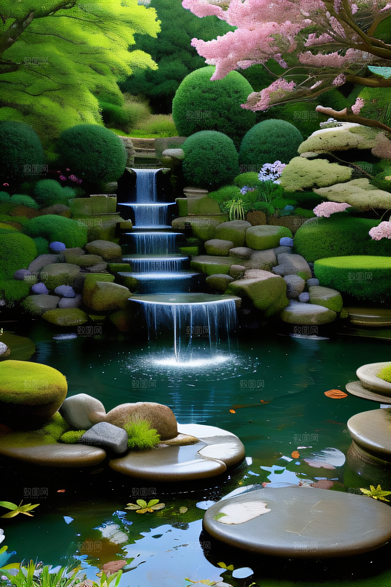 平静的花园乐园美景