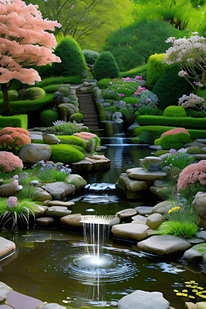 平静的花园乐园美景