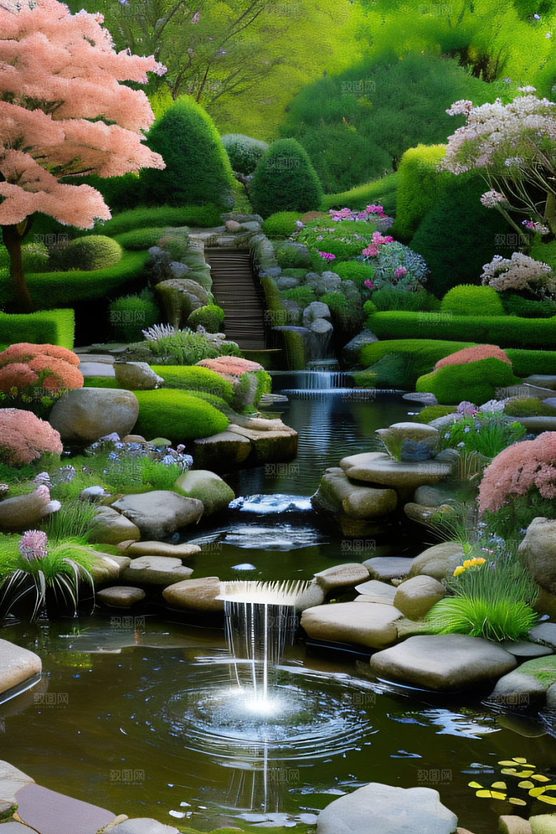 平静的花园乐园美景