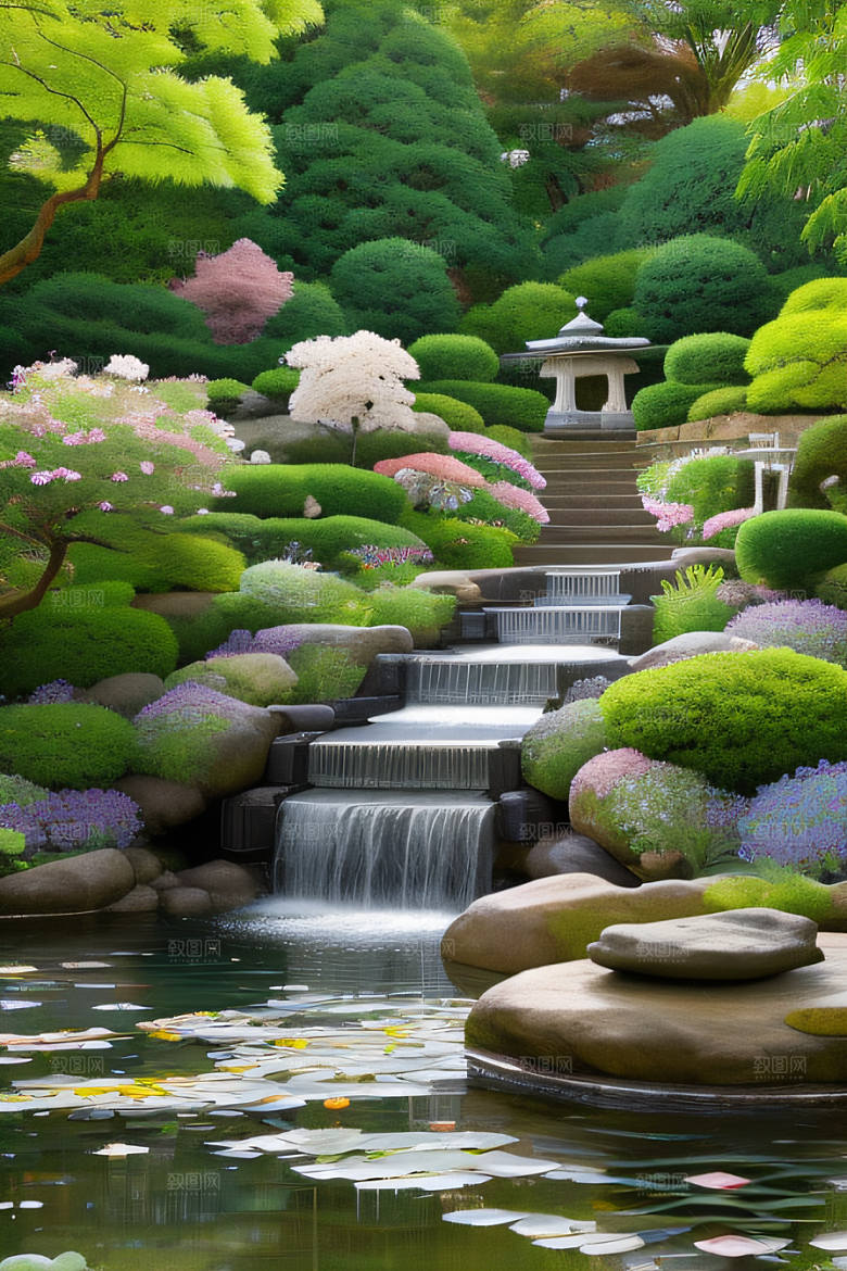 平静的花园乐园美景
