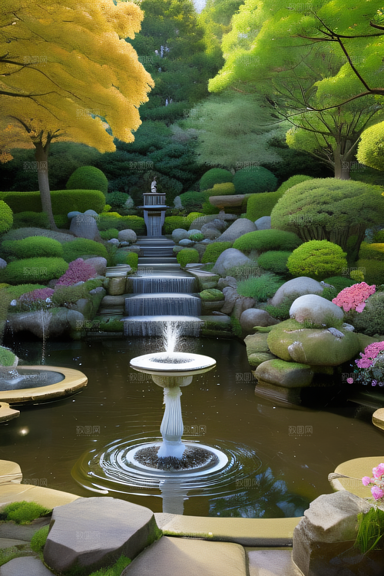 平静的花园乐园美景