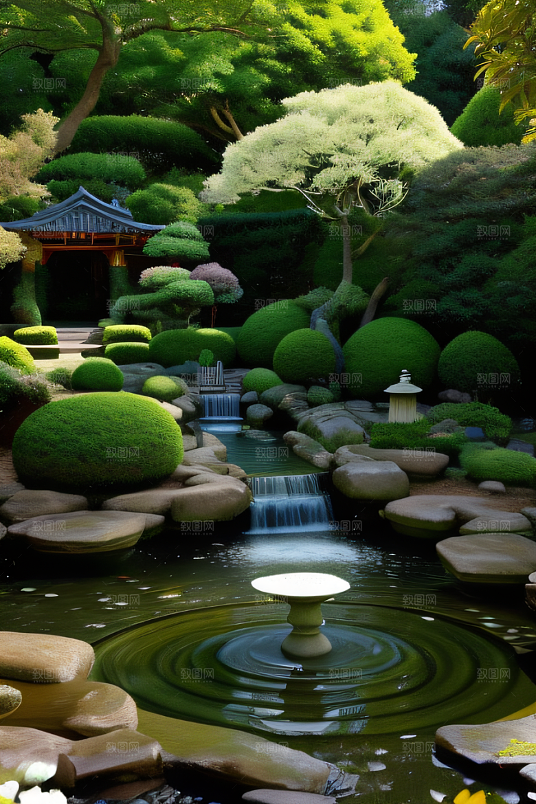 平静的花园乐园美景