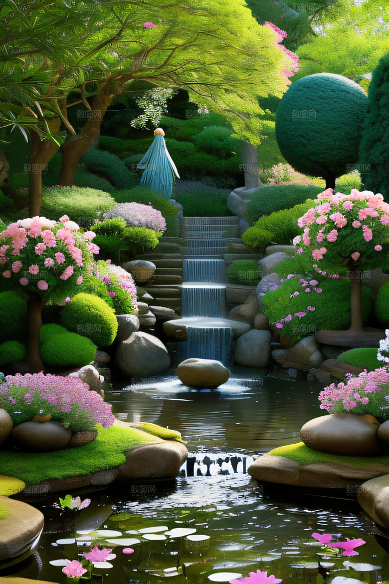 平静的花园乐园美景