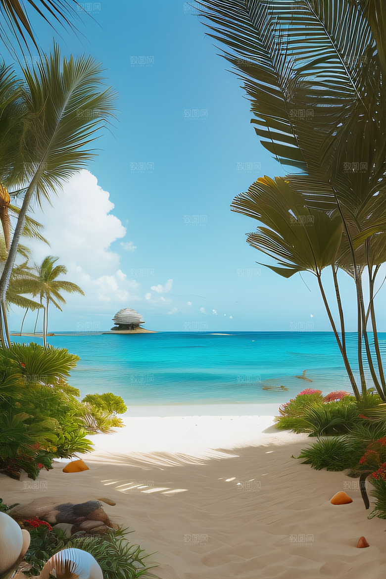 碧海蓝天沙滩度假