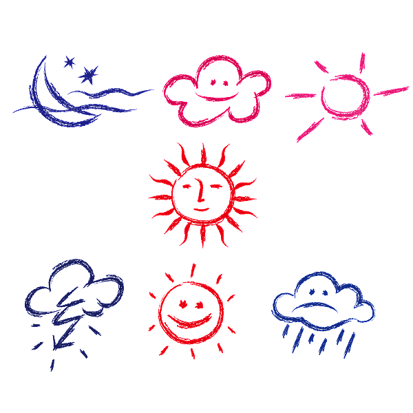 卡通手绘粉笔涂鸦文字简笔画图片素材元素