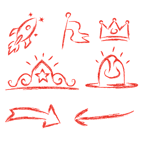 卡通手绘粉笔涂鸦文字简笔画图片素材元素