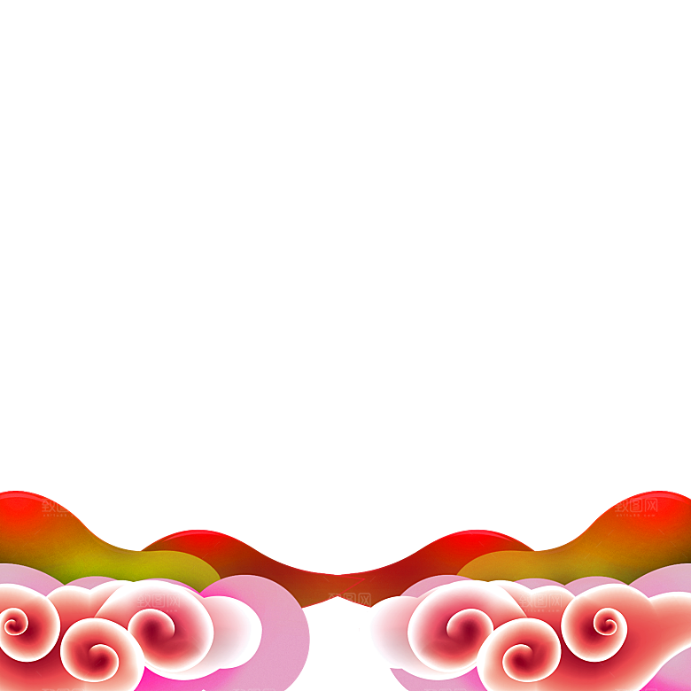 古典传统云纹线条边框装饰图案PNG