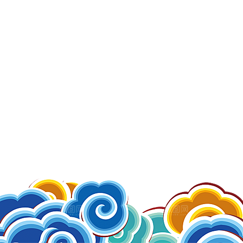 古典传统云纹线条边框装饰图案PNG素材