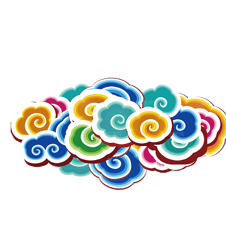 古典传统云纹线条边框装饰图案PNG素材