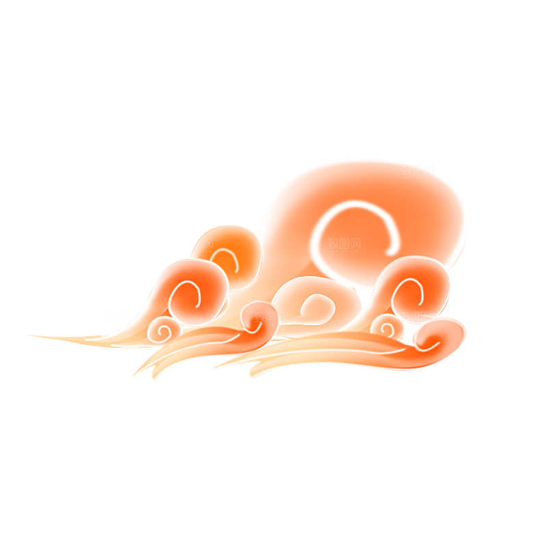 古典传统云纹线条边框装饰图案PNG