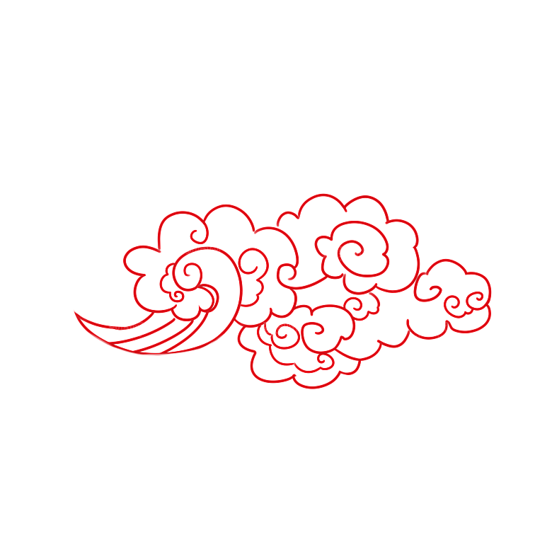 古典传统云纹线条边框装饰图案PNG