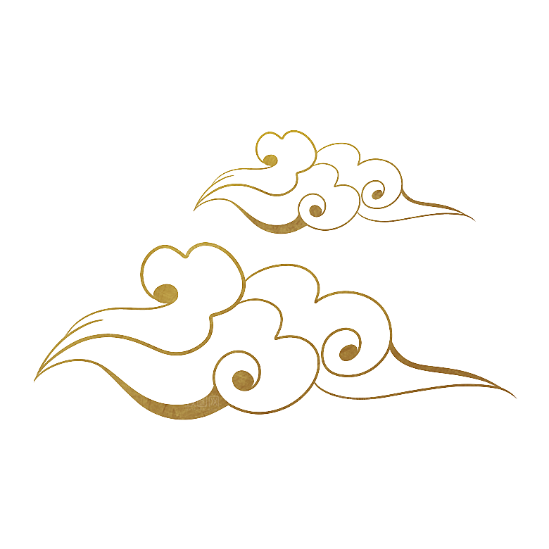 古典传统云纹线条边框装饰图案PNG