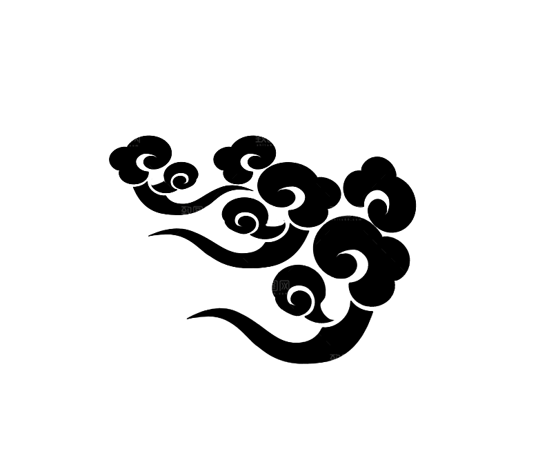 古典传统云纹线条边框装饰图案PNG素材