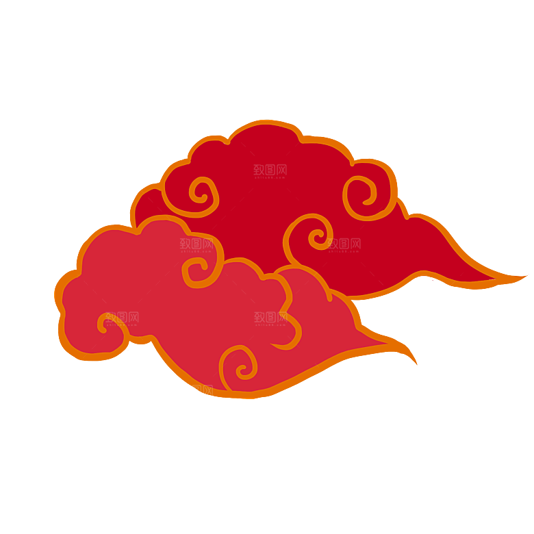 古典传统云纹线条边框装饰图案PNG素材