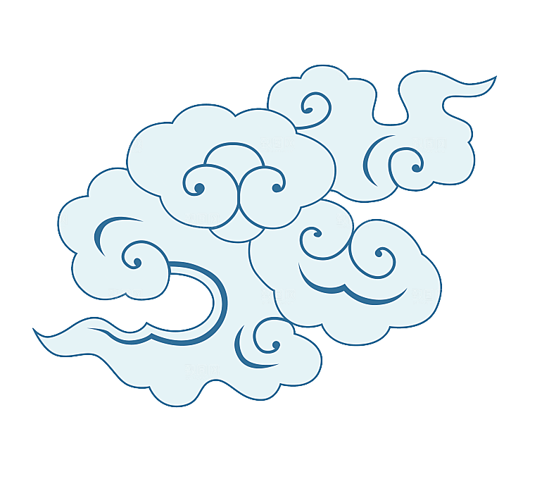 古典传统云纹线条边框装饰图案PNG素材