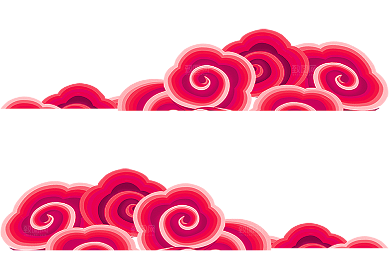 古典传统云纹线条边框装饰图案PNG