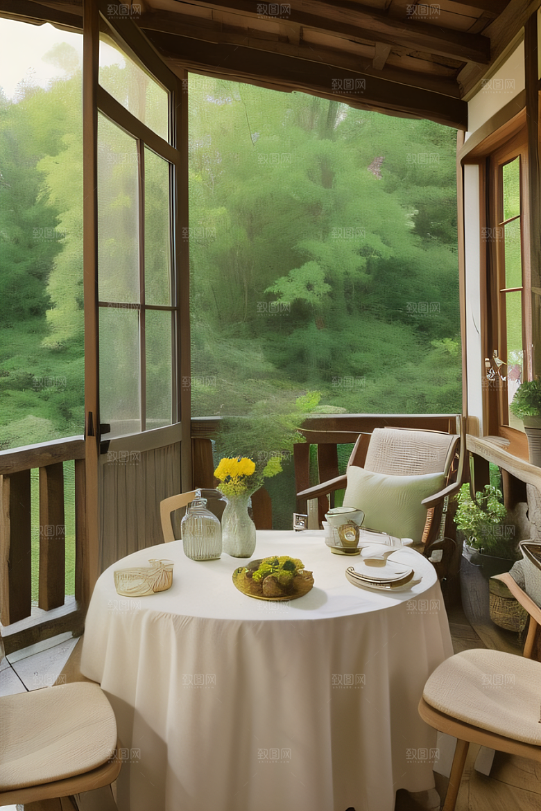 宁静乡居乡村小屋中的宜人风光