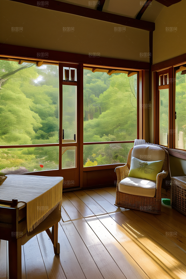 宁静乡居乡村小屋中的宜人风光