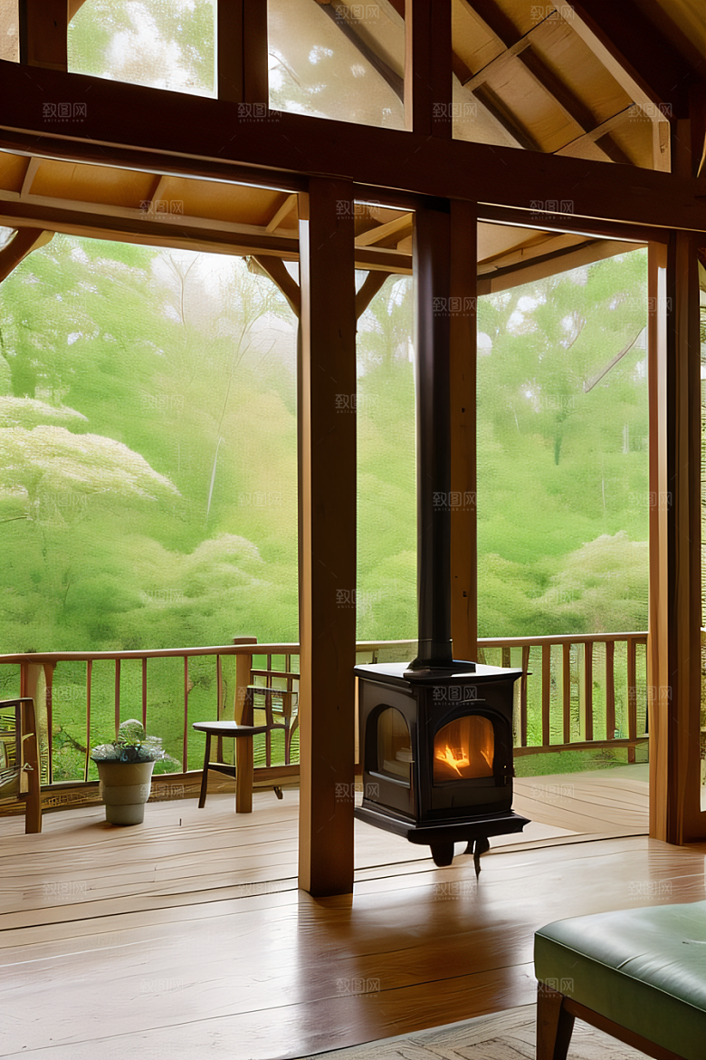宁静乡居乡村小屋中的宜人风光