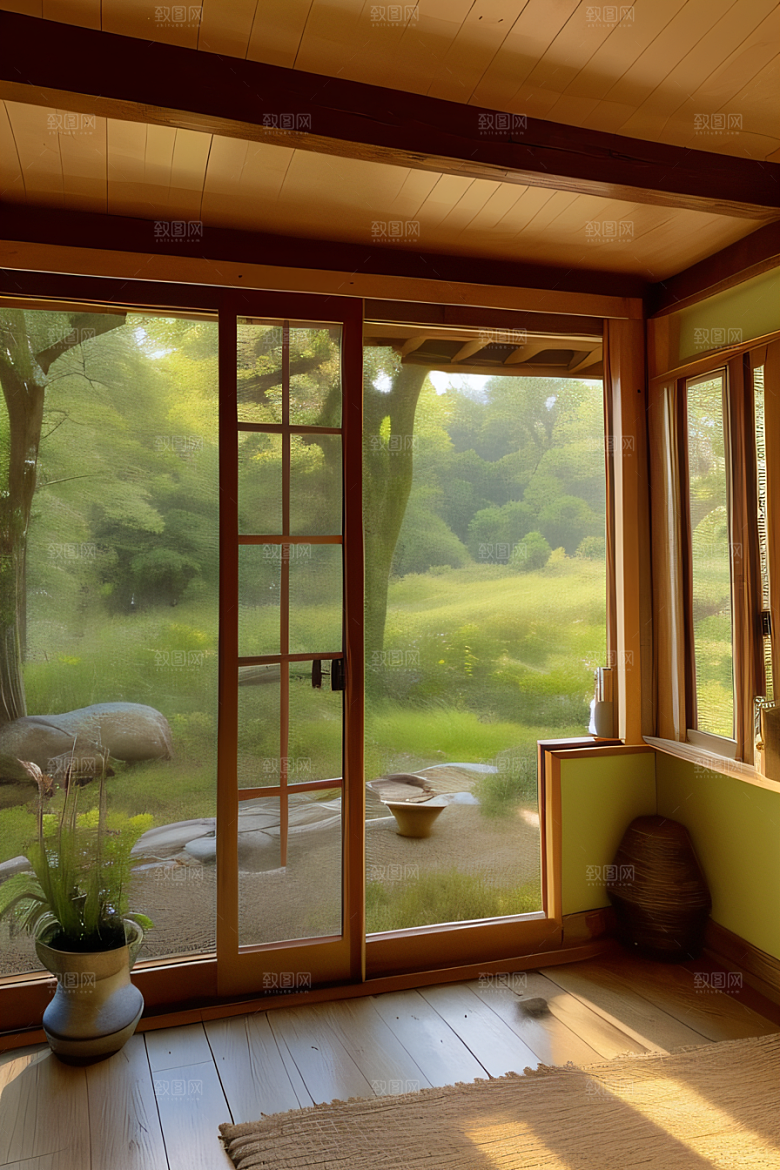 宁静乡居乡村小屋中的宜人风光