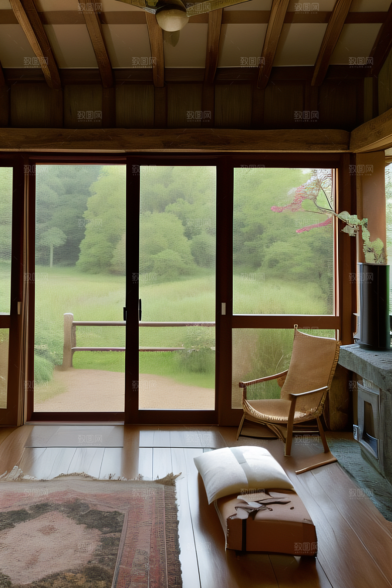 乡村小屋中的和谐与宁静