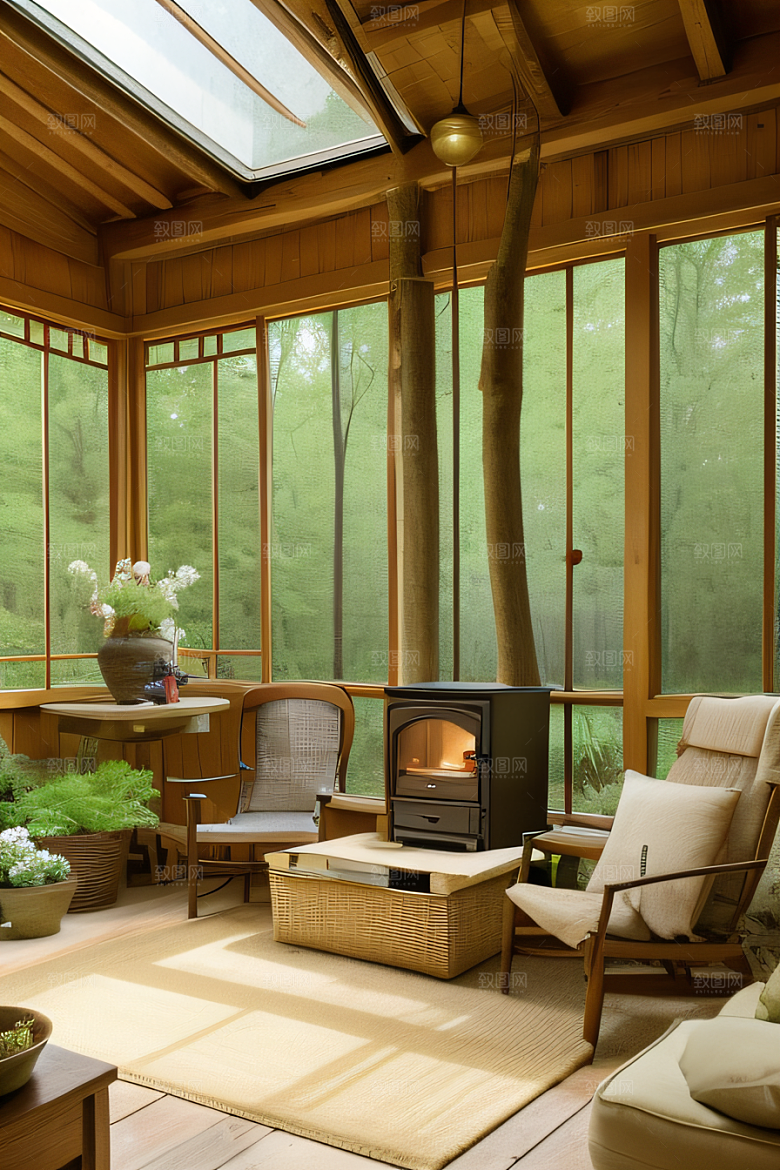 宁静小屋的柔和色调