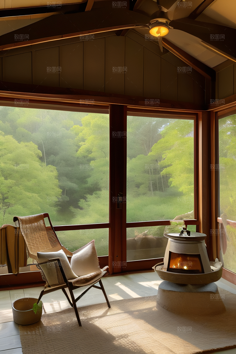 宁静小屋的柔和色调