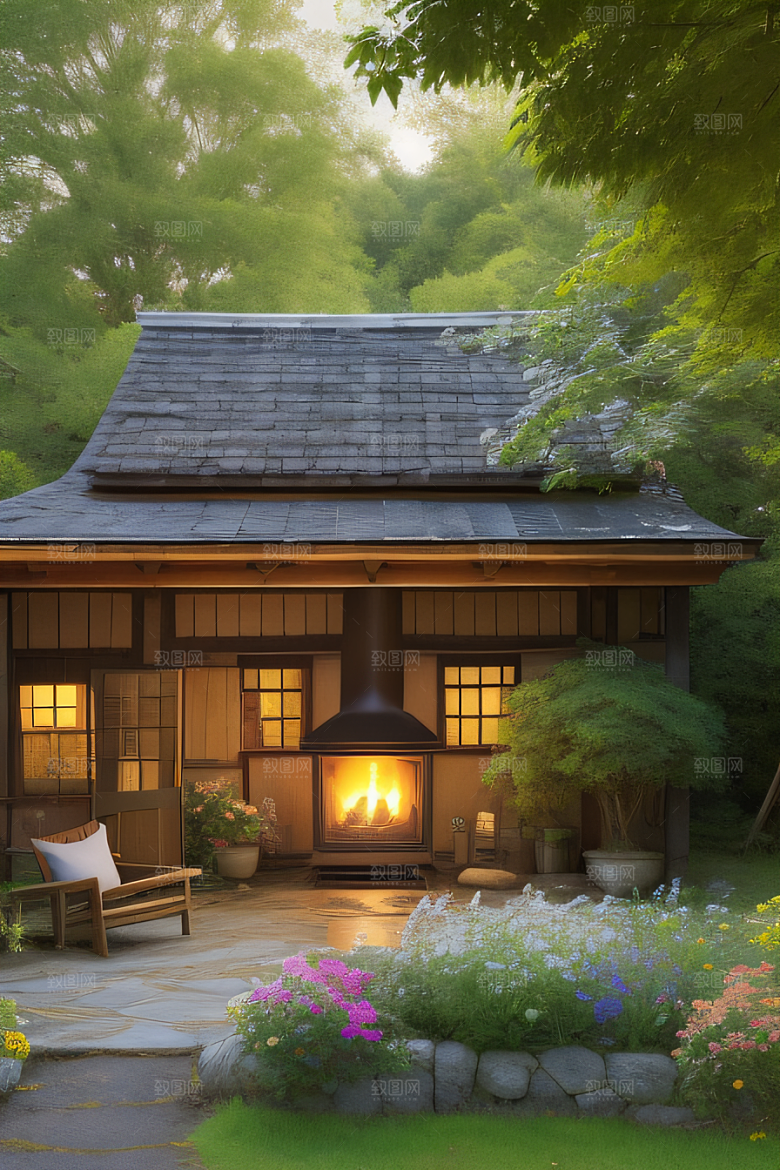 宁静小屋的柔和色调