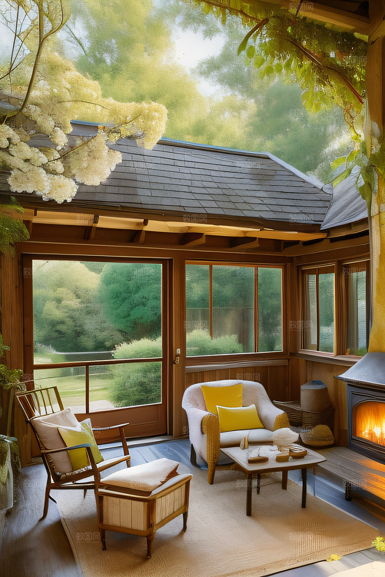 宁静小屋的柔和色调