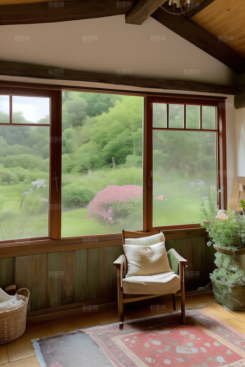 宁静乡居乡村小屋中的宜人风光