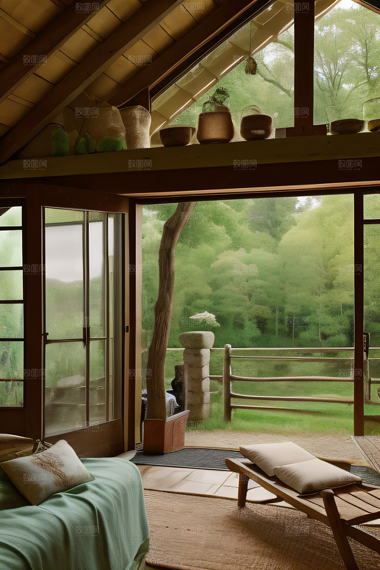 乡村小屋宁静恬静的田园避风港