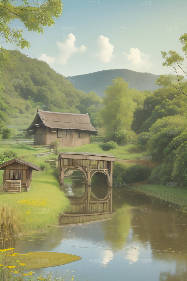 乡村之美怀旧印象派艺术作品图画