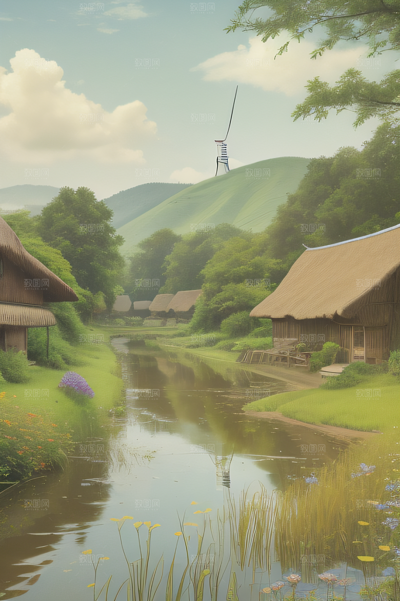 乡村之美怀旧印象派艺术作品图画