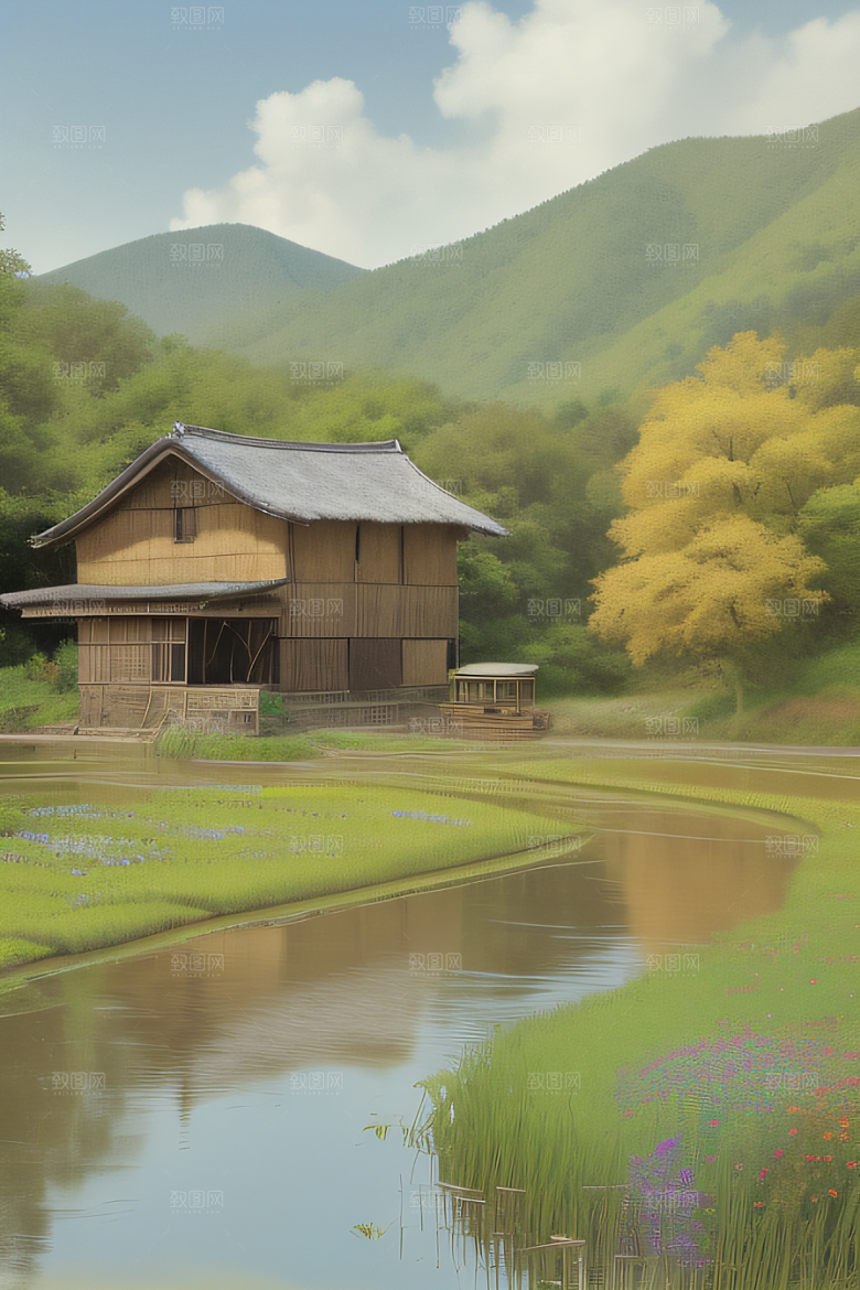 乡村之美怀旧印象派艺术作品图画