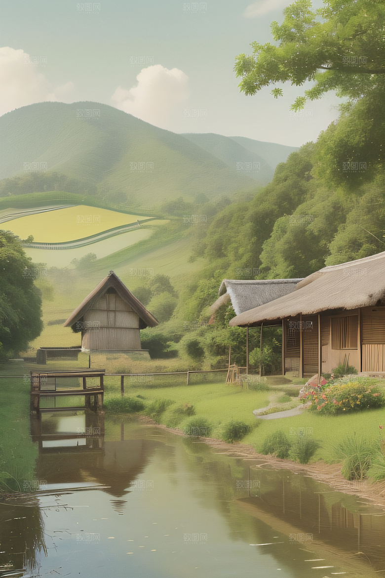 乡村之美怀旧印象派艺术作品图画