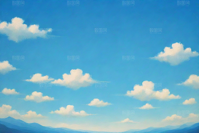 草地草原上的明亮蓝天