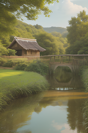 清新乡野印象派乡村插画图画