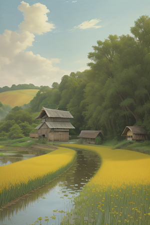 乡村之美怀旧印象派艺术作品图画