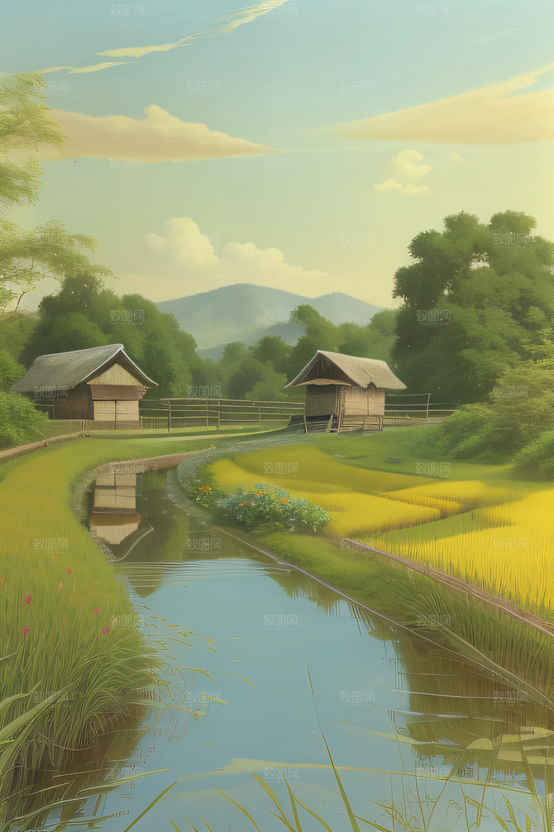 乡村之美怀旧印象派艺术作品图画