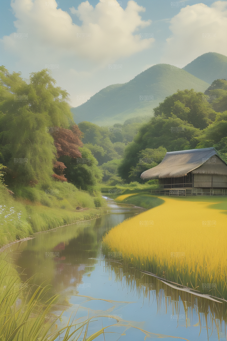 乡村之美怀旧印象派艺术作品图画