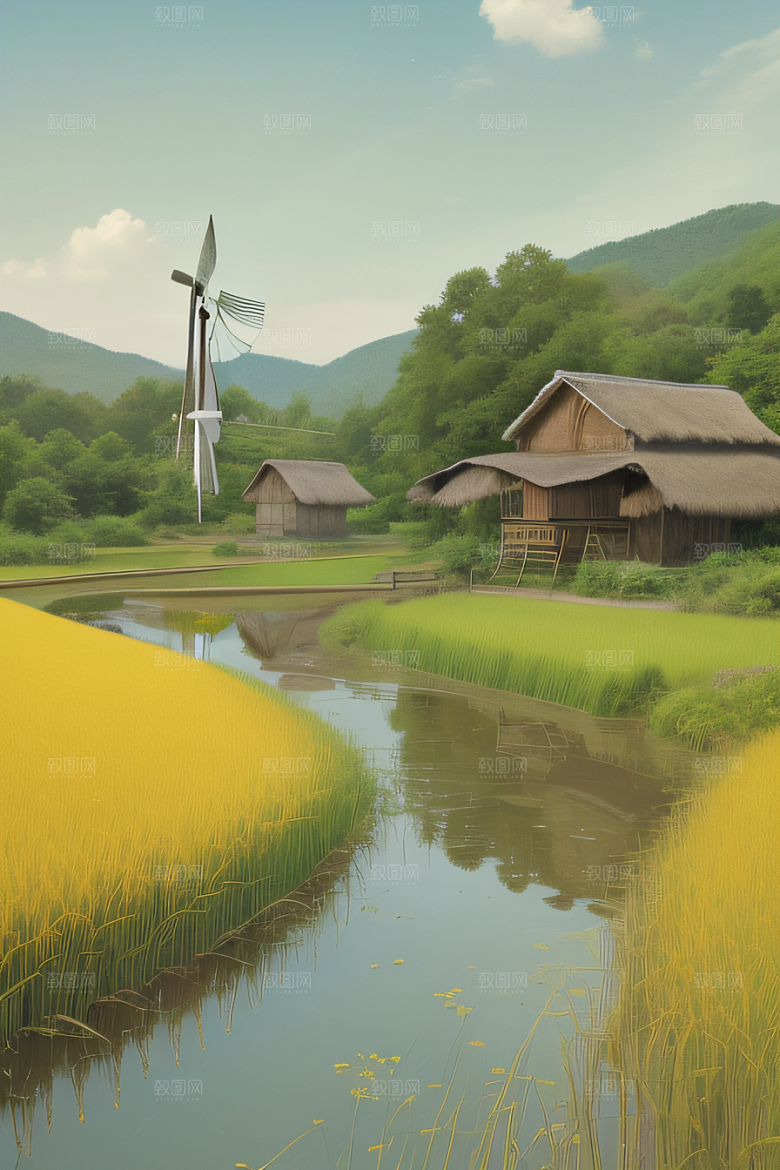 乡村之美怀旧印象派艺术作品图画