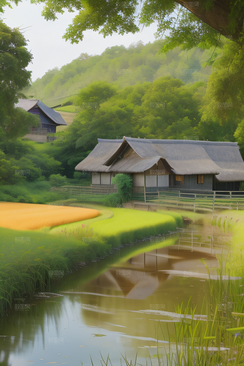 乡村之美怀旧印象派艺术作品图画