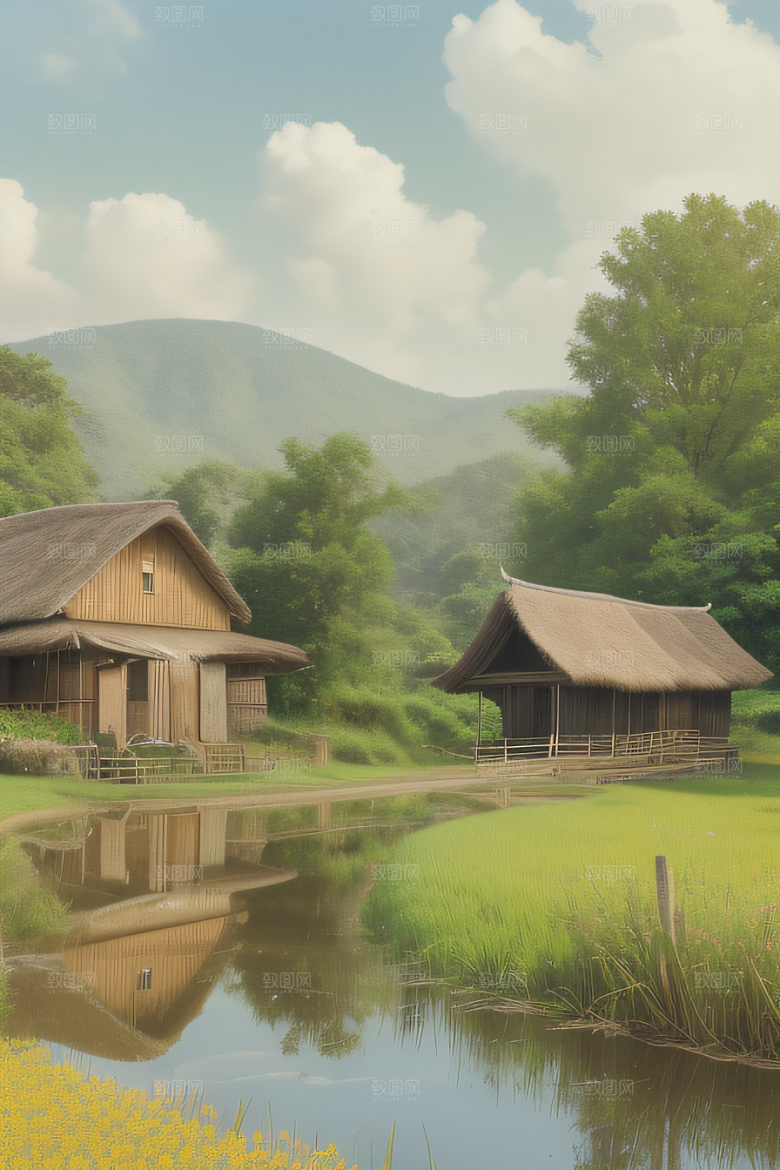乡村之美怀旧印象派艺术作品图画