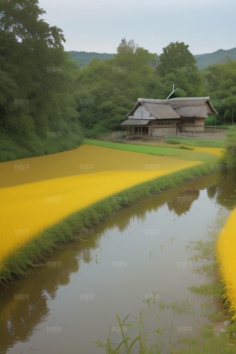 乡村怀旧乡村风景画的美丽图画