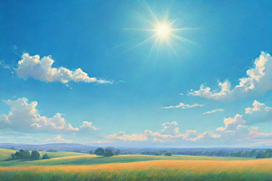 草地草原上的明亮蓝天
